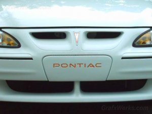 "Pontiac" Front License Filler Plate Inlay Decal